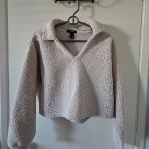 Cozy Sherpa Pullover Jacket - Light Beige